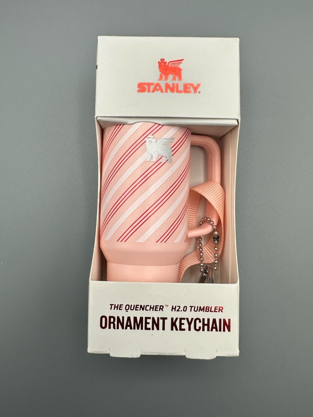 Mini Stanley Ornament Keychain Tumbler 2025 Holiday Target Candy Cane Stripe - Picture 5 of 11